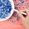 50g Mix Flatback Rhinestones Half Pearls for Crafts Mixed Size 3mm-10mm Flat Back Rhinestones for Crafts Flatback Pearls for DIY Tumblers Mugs Nail Art Shoes Clothes (Blue Series)